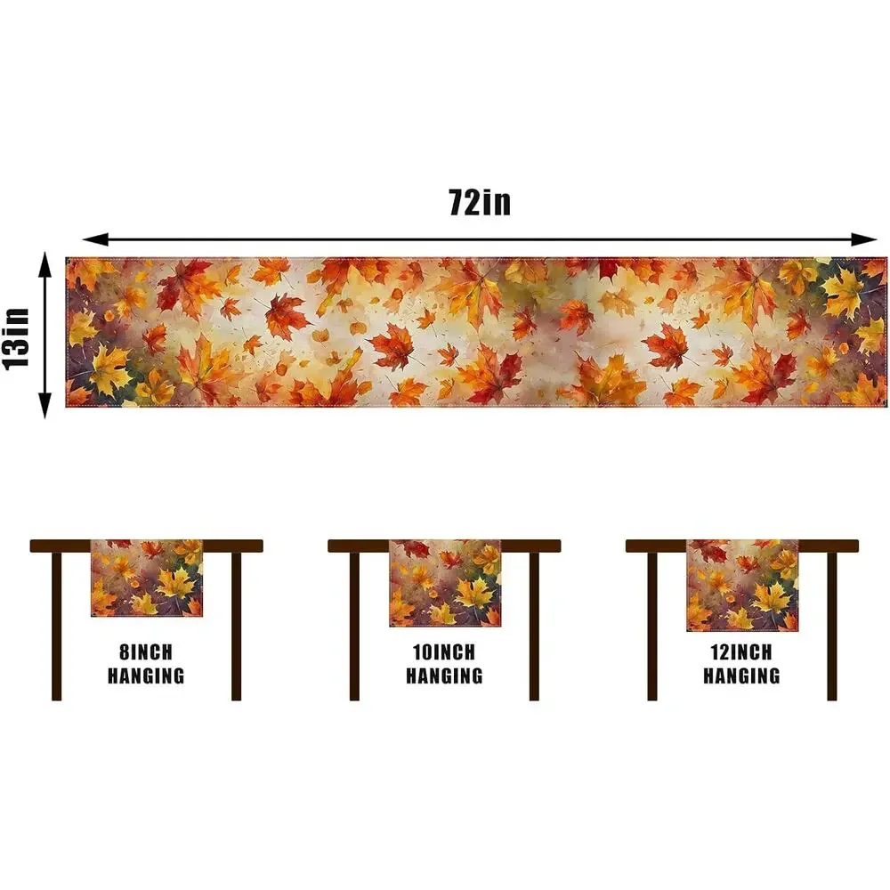 Maple Leaves Fall Table Runner,Autumn Thanksgiving Harvest